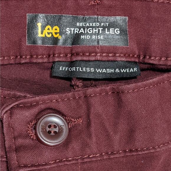 LEE Relaxed Fit Straight Leg‎ Jeans Women Size 18 Inseam 30" Mid-Rise Red - Picture 4 of 10
